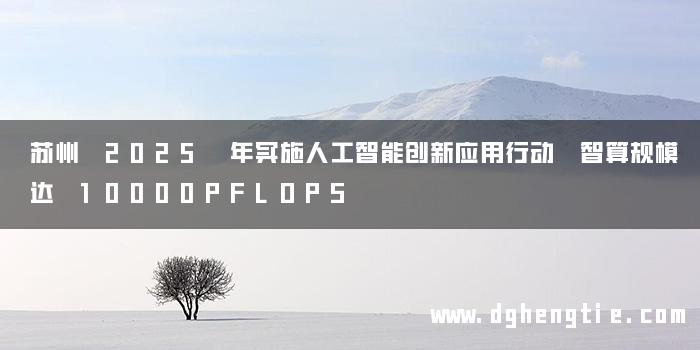 苏州 2025 年实施人工智能创新应用行动 智算规模达 10000PFLOPS